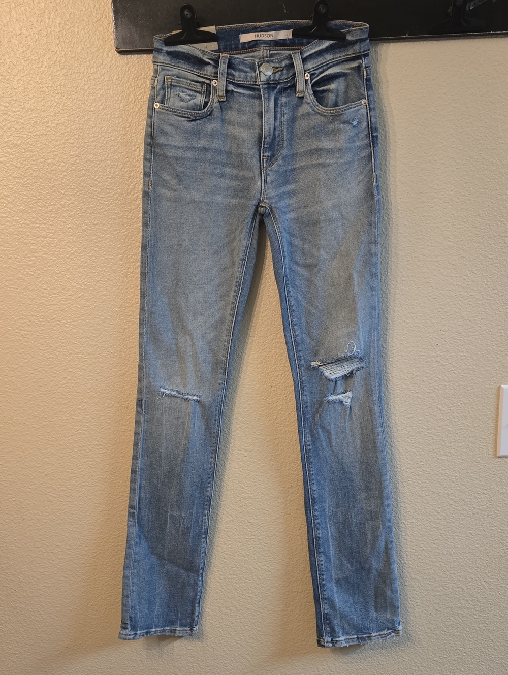Hudson Jeans Women's Light Blue Ripped Skinny Jeans